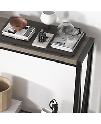 Gaomon 2 Tier Farmhouse Entryway Console Tables w/Storage Shelf, Narrow Console Tables for Entryway Living Room Hall Foyer Furniture