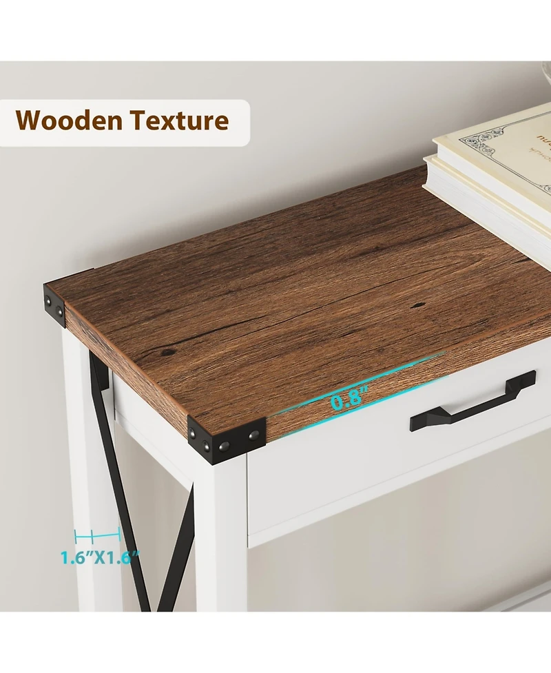Gaomon Console Table with 2 Drawers, Farmhouse Sofa Table with Storage Shelf, Accent Wood Entryway Table for Living Room, Hallway