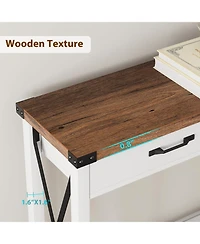 Gaomon Console Table with 2 Drawers, Farmhouse Sofa Table with Storage Shelf, Accent Wood Entryway Table for Living Room, Hallway