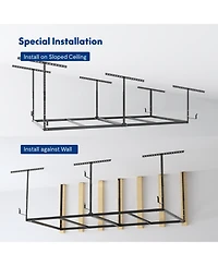 Fleximounts Ohk Frame-Only Ohk Series Ceiling Mounted Overhead Garage Storage Rack, Black — 48" X 96"
