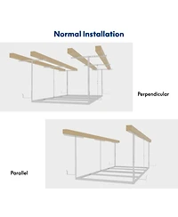 Fleximounts Ohk Frame-Only Ohk Series Ceiling Mounted Overhead Garage Storage Rack, White — 48" X 96"