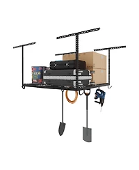 FlexiMounts Ohk Series 48 in W × 48 in D Ceiling-Mounted Overhead Garage Storage Rack – Model OHK44B-e