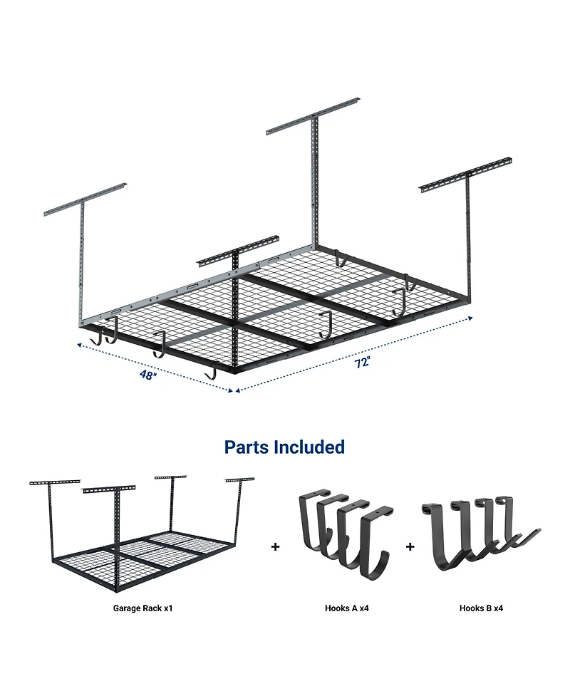 Fleximounts Ohk Series Ceiling Mounted Overhead Garage Storage Rack