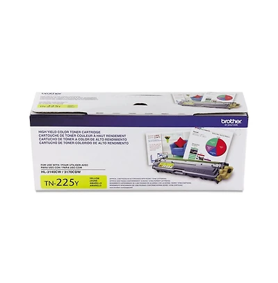 Brother TN225Y 2200 Page-Yield TN225Y High-Yield Toner - Yellow