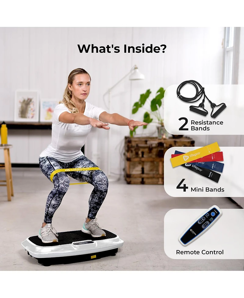 LifePro Waver Vibration Plate - Whole Body Workout Machine with Loop Bands for Toning & Weight Loss