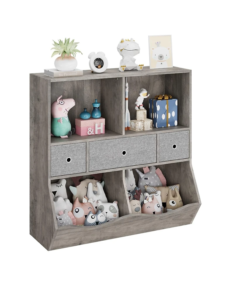 gaomon Kids Toy Storage Organizer, Bookshelf with 2 Bookshelfs