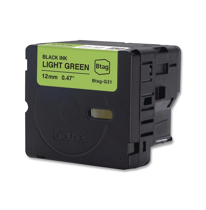 Brother P-Touch BtagG31 0.47 in. x 13.1 ft. Genuine P-Touch BTAG Label Tapes - Black on Light Green