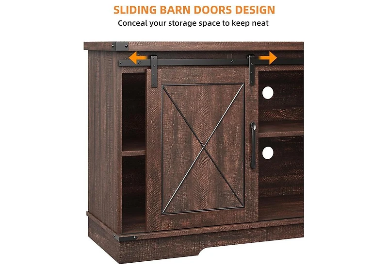 Gaomon Tv Stand for 65 Inch Tv, Entertainment Center with Storage and Sliding Barn Doors