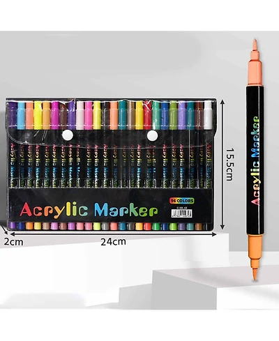 Htutwoo 96 Colors Acrylic Paint Markers, Soft-Tip Double-Ended Marker