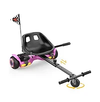 Everyfun K1+G13 Balancing Scooter with Seat Attachment for Kids or Adults with Adjustable Length, Fits 6.5" 8" 10" ,360°Swivel Wheel