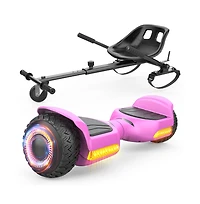Everyfun K1+G13 Balancing Scooter with Seat Attachment for Kids or Adults with Adjustable Length, Fits 6.5" 8" 10" ,360°Swivel Wheel
