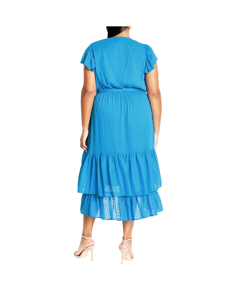 City Chic Women's Midi Frill Dee Tiered Dress