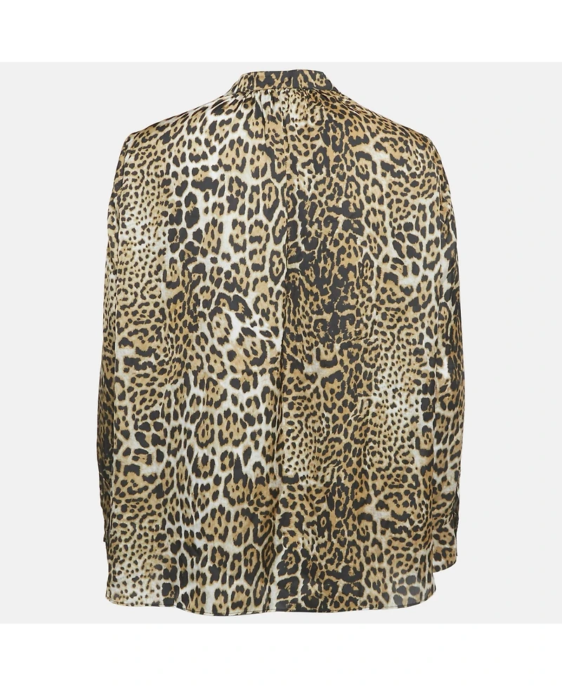 Pre-Owned Zadig & Voltaire Women's Brown Tink Leopard Print Satin Blouse