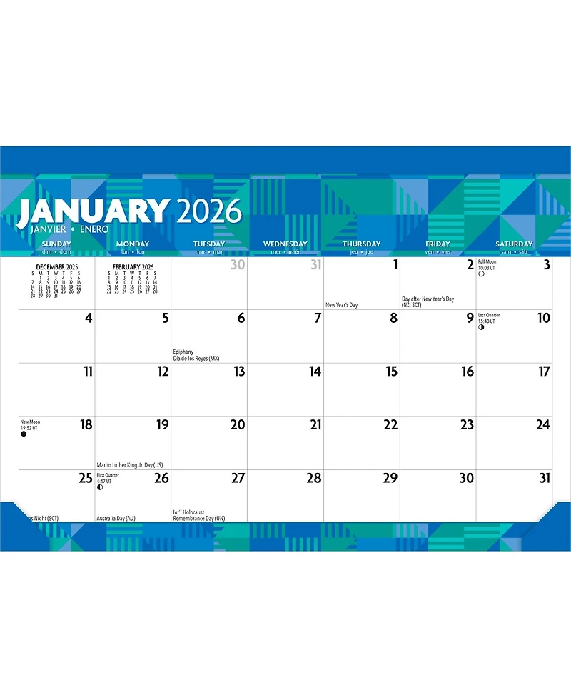 BrownTrout Plato Large Print | 2026 15.5 x 11 Inch Monthly Desk Pad Calendar