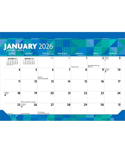 BrownTrout Plato Large Print | 2026 15.5 x 11 Inch Monthly Desk Pad Calendar