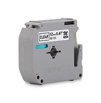 Brother P-Touch M131 M Series 0.47 in. x 26.2 ft. Tape Cartridge for P-Touch Labelers - Black on Clear