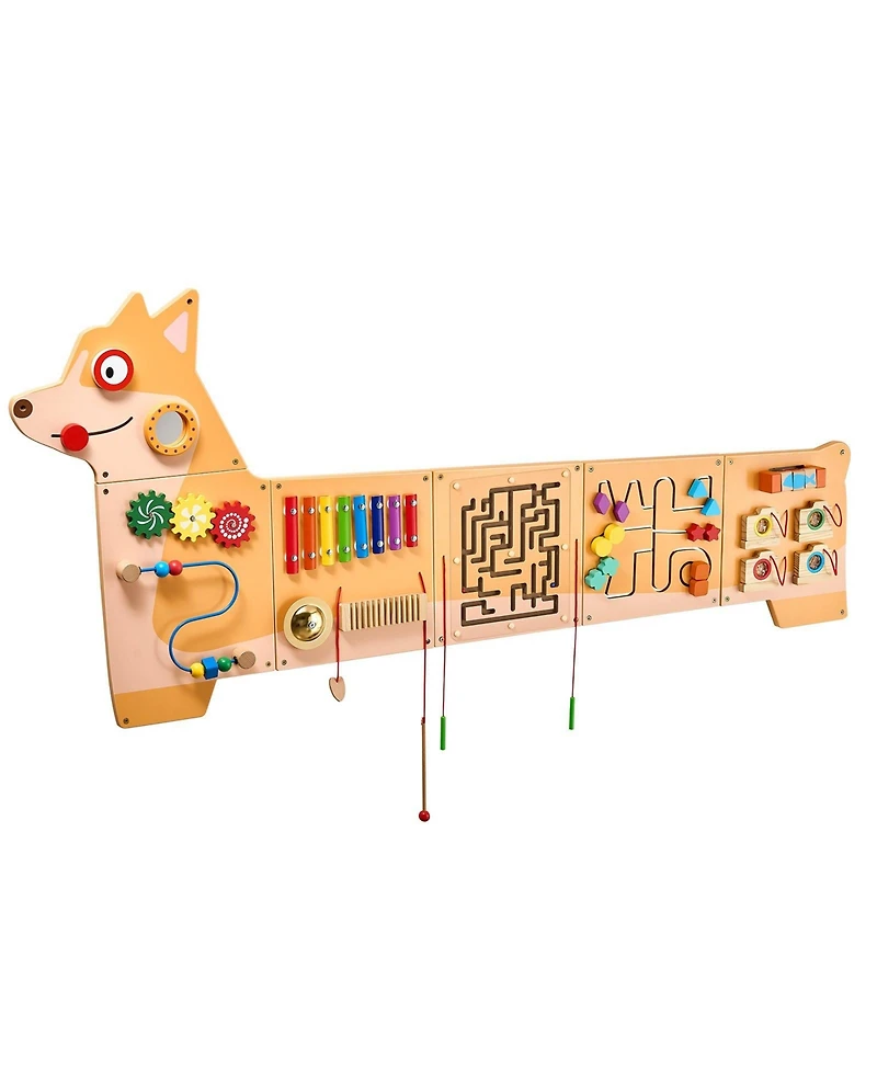 Sugift Puppy Busy Board with 12 Montessori Learning Activities