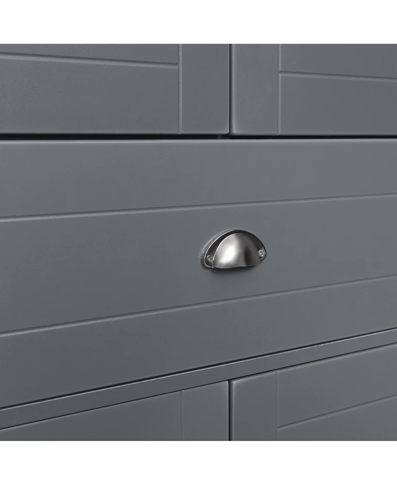 Homcom 71" Freesding Kitchen Pantry Cabinet with 2 Large Double Door Cabinets