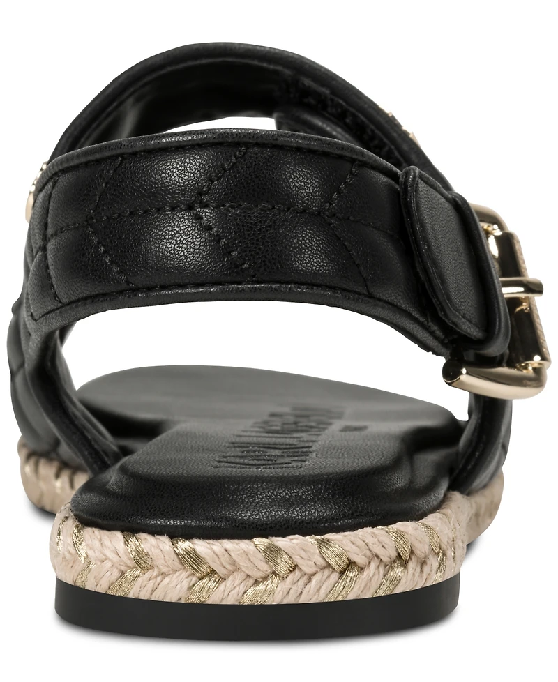 Karl Lagerfeld Paris Women's Charlay Studs Flat Espadrille Sandals
