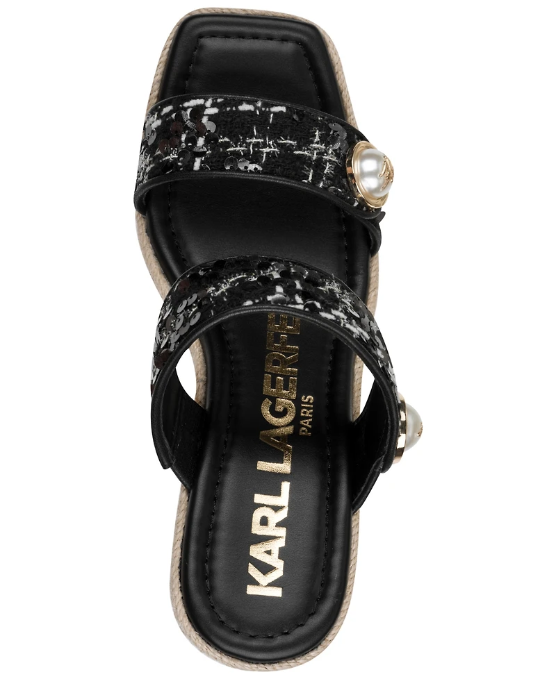 Karl Lagerfeld Paris Women's Carsen Wedge Sandals