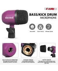 5 Core Drum Microphone Kit 7Piece All Metal Drummer Mics Tom/Snare and Cymbals Wired Instrument Drums Set