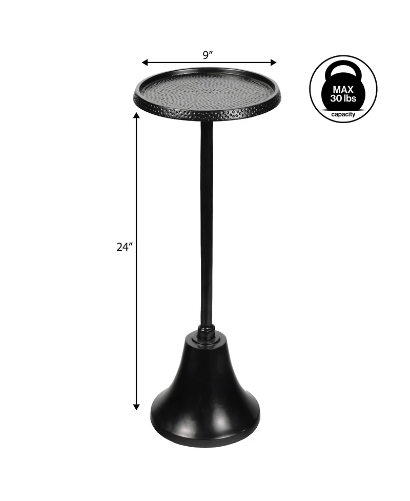 Jonathan Y Irida 24" Art Deco Designer Pedestal Drink Table and Decorative End with Hammered Round Top Bell Base