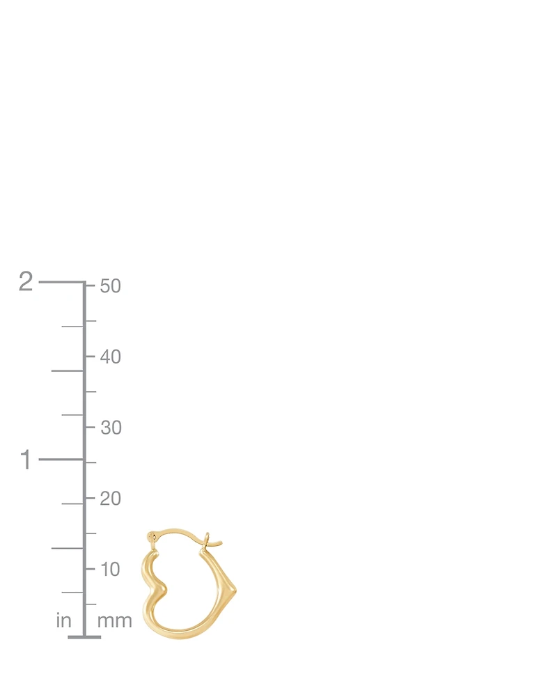 Macy's Heart Hoop Earrings in 14k Yellow Gold