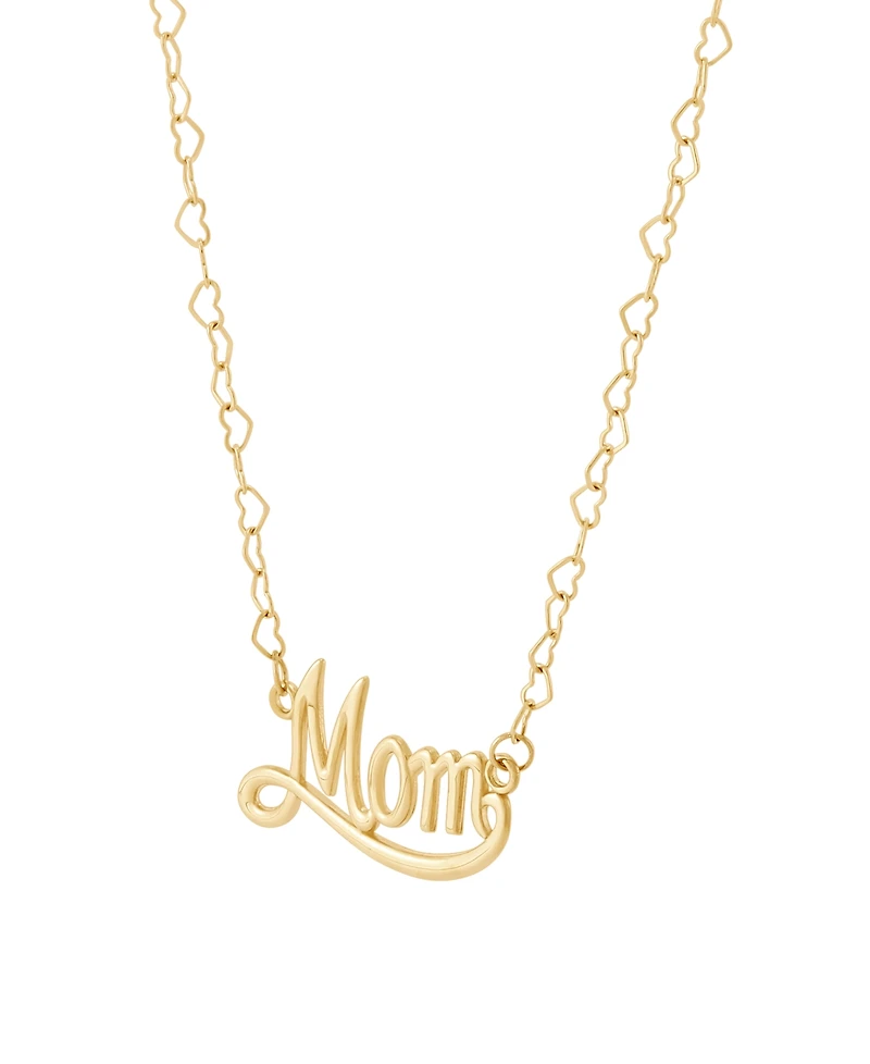 Macy's "Mom" Pendant Necklace in 10k Yellow Gold