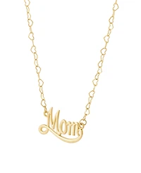 Macy's "Mom" Pendant Necklace in 10k Yellow Gold
