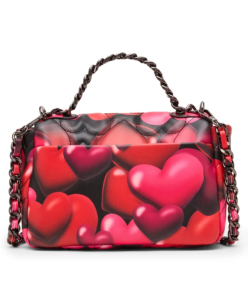 Betsey Johnson Bubble Hearts Small Flap Over Crossbody Bag