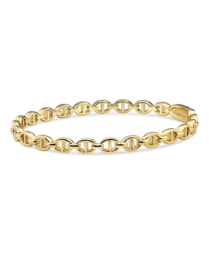 Devata Mariner Anchor Bangle Bracelet in Sterling Silver