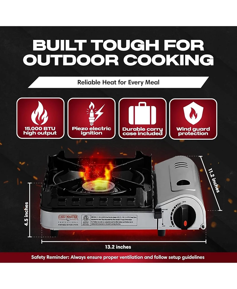 Aofar 15,000 Btu Butane Portable Camp Stove and Ignition for Emergencies, Hiking, Camping Essentials.