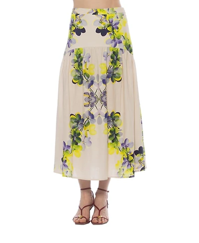 Alexia Admor Women's Michel Dropped Waist Midi Shirred Skirt