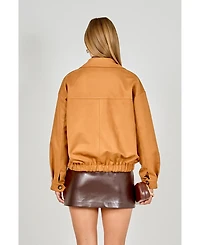 endless rose Women's Suede Oversized Jacket
