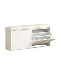 Slickblue Modern Shoe Rack with Drawer and Cushioned Seat for Hallway