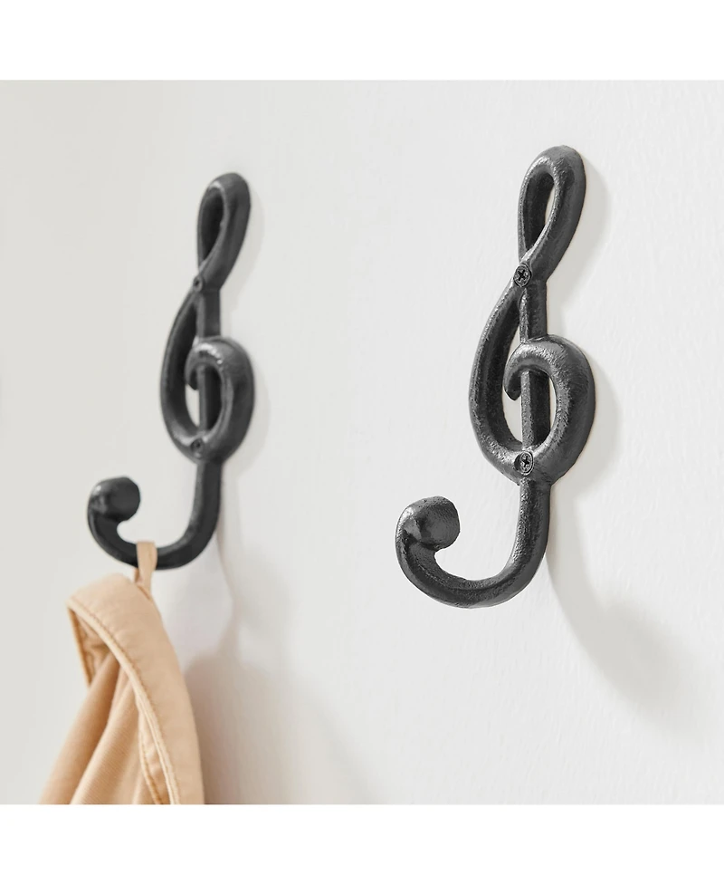 Danya B 4 Piece Musical Note Treble Clef Wall Sculpture Hook Set