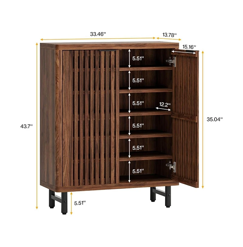 Slickblue Space-Saving Entryway Shoe Organizer with Closed Doors