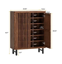 Slickblue Space-Saving Entryway Shoe Organizer with Closed Doors