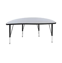 Emma+Oliver 47.5" Half Circle Wave Flexible Collaborative Kids Adjustable Height Activity Table