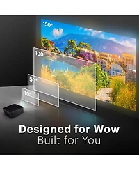 Kodak Flik X20 Smart Projector, 1080p Portable Projector with Google Tv Dongle Built-In (White)