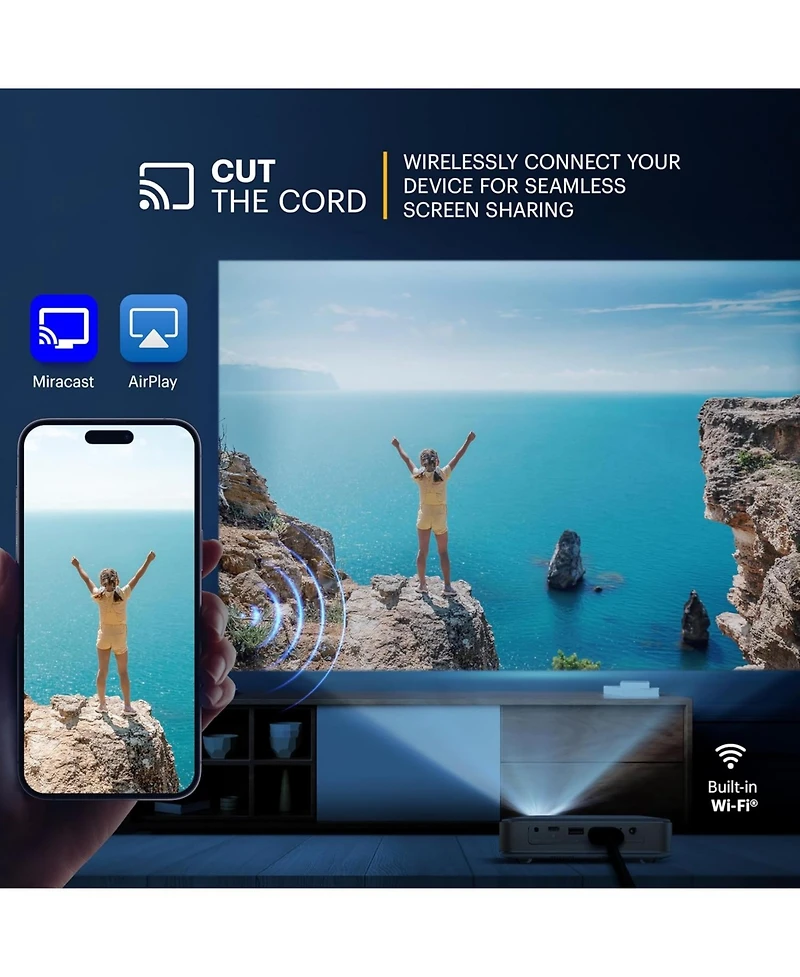 Kodak Luma 400 Hd Smart Portable Pico Projector with 80" Display