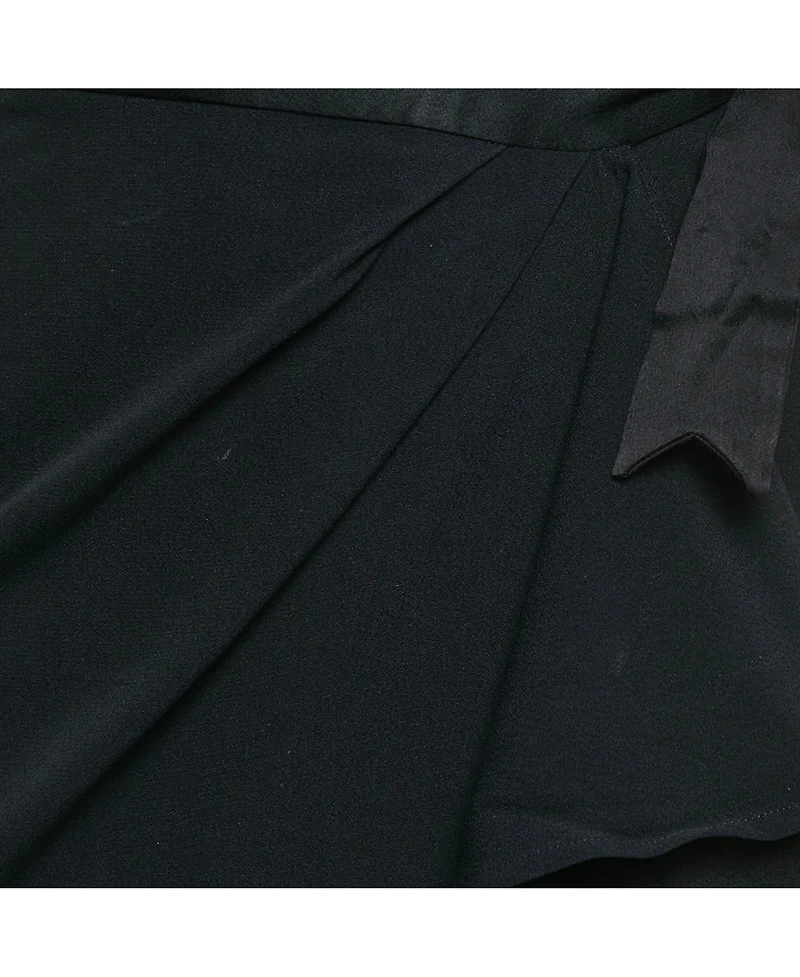 Pre-Owned Moschino Women's Navy Blue Sateen Ruffled Wrap Skirt