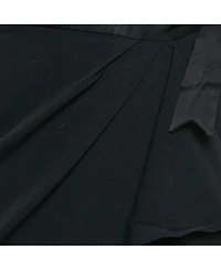 Pre-Owned Moschino Women's Navy Blue Sateen Ruffled Wrap Skirt