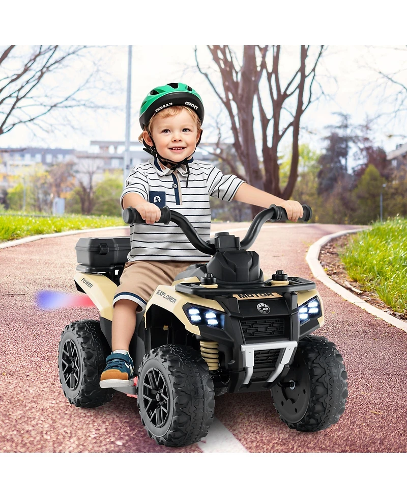 Hongge Kids Electric Atv Ride On Car With Music Spray Function And Storage Box