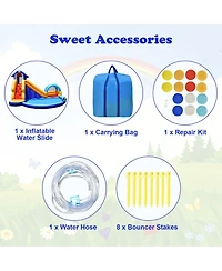 Givimo Inflatable Bouncy House with Slide and Splash Pool without Blower
