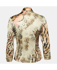 Pre-Owned Roberto Cavalli Women's Multicolor Printed Silk Shirt