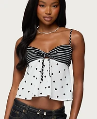 Edikted Women's Tilly Mixed Print Top