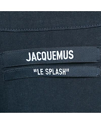 Pre-Owned Jacquemus Women's Navy Blue Hemp Blend Le Haut Bebi Crop Top