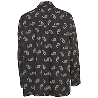 Pre-Owned Zadig & Voltaire Women's Black Tamara Paisley Print Cotton Oversized Shirt