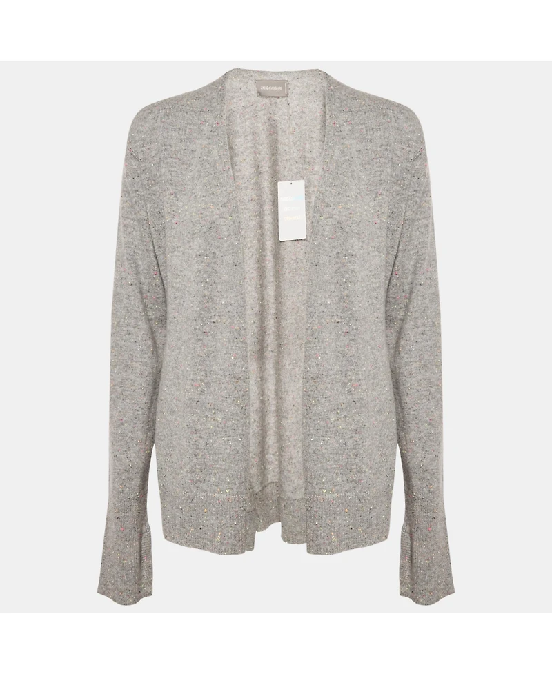 Pre-Owned Zadig & Voltaire Women's Grey Textured Cashmere Daphnee Cardigan